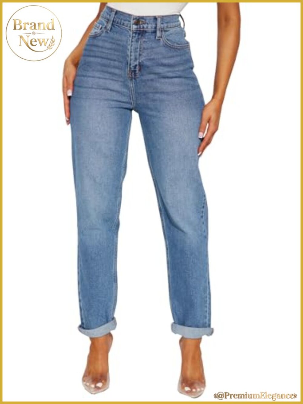 Stretchy Ripped Distressed Boyfriend Jeans High Waist Casual Denim Pants